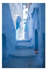 Quadro contemporaneo Architettura blu verticale - scale arabe in Marocco