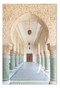 Quadro moderno Colonnato turchese verticale - architettura in Marocco