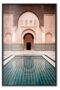 Poster: Rinfrescamento blu - piastrelle azzurre, sfondo architettura
