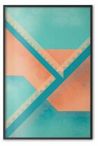 Poster: Composizione di scale - figure geometriche arancioni astratte