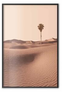 Poster: Vegetazione desertica - deserto con albero in composizione arancione