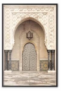 Poster: Portale del palazzo - architettura con porta decorata e colonne nere