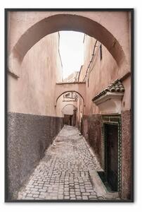 Poster: Vicoli marocchini - stretto vicolo tra edifici arancioni
