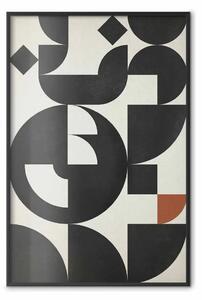 Poster: Grandi onde - composizione astratta di figure geometriche nere