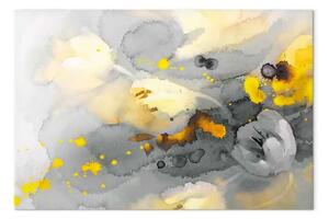 Quadro Tempesta di fiori colorati largo - piante astratte