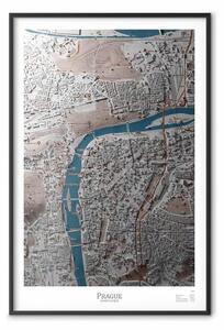 Poster: Modello di Praga - mappa colorata vista dall'alto