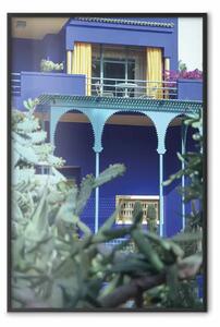 Poster: Giardino Majorelle - lussuoso edificio blu con colonne e giardino