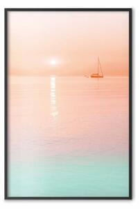 Poster: Crociera estiva - paesaggio pastello del mare al tramonto