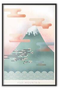 Poster: Monte Fuji - composizione pastello della montagna su sfondo cielo