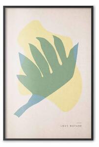 Poster: Ama la natura - figure geometriche astratte in colori pastello