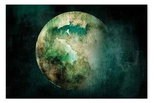 Quadro moderno Terra precedente - foto del pianeta in colori verde sfocato