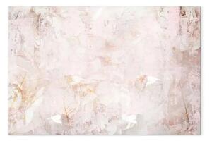 Quadro Nebbia - astrazione color rosa sfocato e bianco con elementi dorati