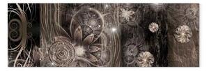 Quadro contemporaneo Miracolo - astrazione grigia fiori