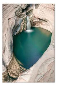 Quadro Baia chiusa - Foto con una cascata turchese