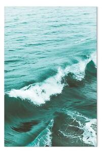 Quadro su tela Un'onda pacifica - verde intenso con una piccola onda in primo piano