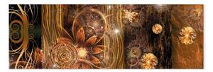 Quadro su tela Miracolo - astrazione dorata fiori