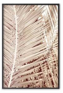 Poster: Palma beige - composizione di foglie tropicali in tonalità dorate