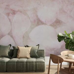 Carta da parati moderna Foglie disperse - delicato astratto in stile scandi boho con foglie