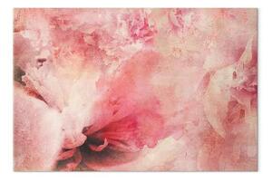 Quadro su tela Alba rosa - Astrazione con rose sfocate e frammenti di fiori