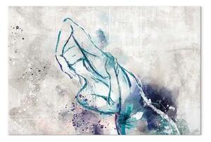 Quadro moderno Ballerina - Immagine astratta di una donna in un tono blu