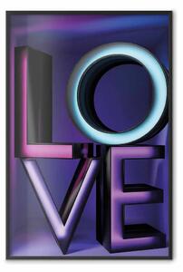Poster: Amore di vetro - scritte al neon su sfondo colorato