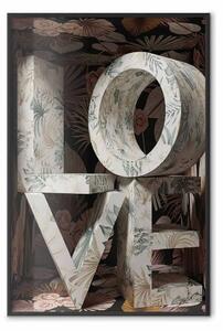 Poster: Deco Love - scritte tra piante su sfondo floreale