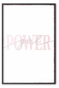Poster: Power Girl - scritta in inglese su sfondo bianco contrastante