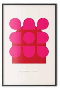 Poster: Fiore contemporaneo - scritte in inglese e figura rossa astratta