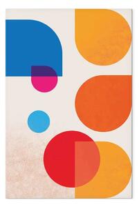 Quadro contemporaneo Figure geometriche colorate - tema astratto su uno sfondo beige