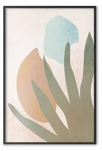Poster: Agave al sole - astrazione pastello di motivi su sfondo beige chiaro
