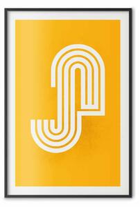 Poster: Meandri arcobaleno - pattern astratto su sfondo giallo
