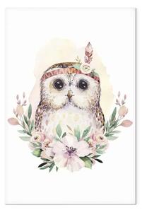 Quadro moderno Gufo con una fascia - Un'illustrazione colorata ispirata alle fiabe