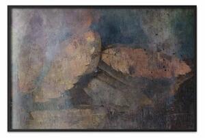Poster: Foglie di rame - texture astratta e arrugginita con motivo di foglie