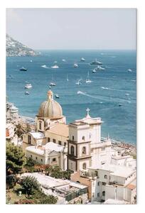 Quadro moderno Vista dalla costa - Paesaggio marittimo con l'architettura italiana