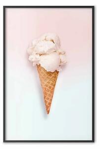 Poster: Dolci prelibatezze - gelato in cono su sfondo colorato
