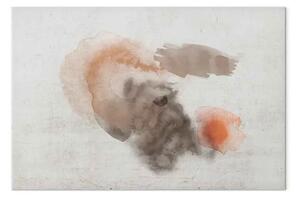 Quadro moderno Macchie grige - astrazione nello stile boho su uno sfondo grigio