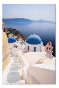 Quadro su tela Paesaggio Santorini- Paesaggio con mare e architettura greca