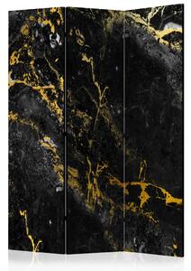 Paravento design Eleganza nera - Sfondo con texture di marmo nero