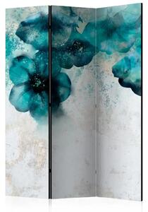Paravento separè Papaveri blu - fiori blu su sfondo chiaro
