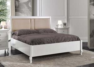 Letto matrimoniale contenitore legno shabby bianco 175x210x125