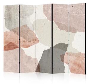 Paravento design Terazzo colorato II - astratto in toni soft