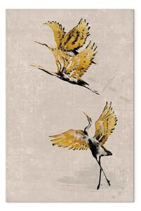 Quadro contemporaneo Composizione stilizzata in stile giapponese in beige