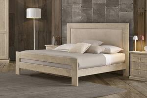 Letto matrimoniale imbottito tessuto legno abete 185x208x130
