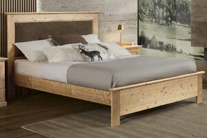 Letto matrimoniale imbottito tessuto legno abete 185x208x124