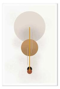Quadro contemporaneo Quattro ruote e linee - Astrazione con figure scandi boho