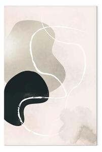 Quadro Striature grigie e nere - astrazione in stile scandi boho