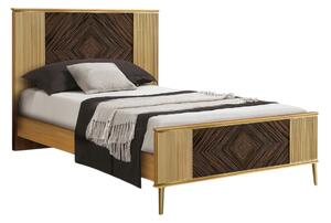 Letto 1 piazza e mezza contemporaneo cannettato legno naturale 135x207x150 (131)