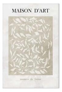 Quadro moderno Casa d'arte verticale - astrazione di foglie in stile boho