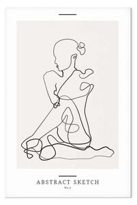 Quadro Silhouette femminile - Astrazione in bianco e nero in stile Line Art