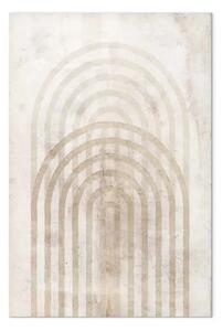 Quadro Cerchi marroni - astrazione con figure geometriche su uno sfondo beige